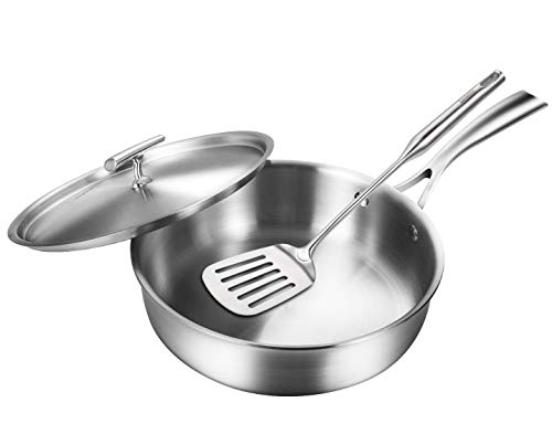 9 inch stainless steel frying pan with lid